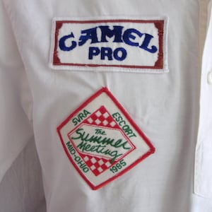 Vintage 1970s Shirts with Racing Patches 19 Different Patches Sports Car Club Set of 2