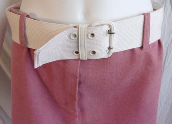 Vintage 1970s Mini Skirt Hip-hugger Mauve with Wi… - image 6