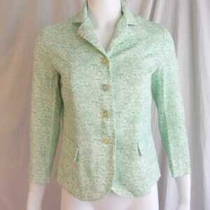 Vintage 1960s Blazer Shrunken Fit Jacket Sailboat Toile Print Small image 2