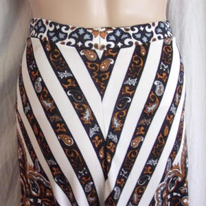 Vintage 1970s Pants Striped and Paisley Print Bellbottoms Medium