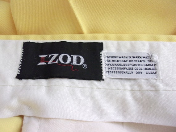 Vintage 1970s Pants Bright Yellow Izod Polyester … - image 6