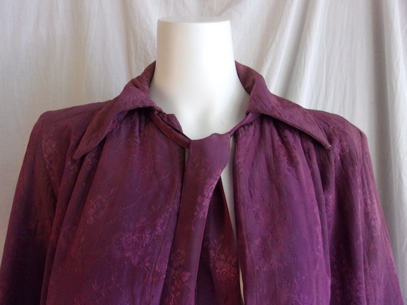 Vintage 1950s Jacket Purple Brocade Rayon Swing J… - image 7