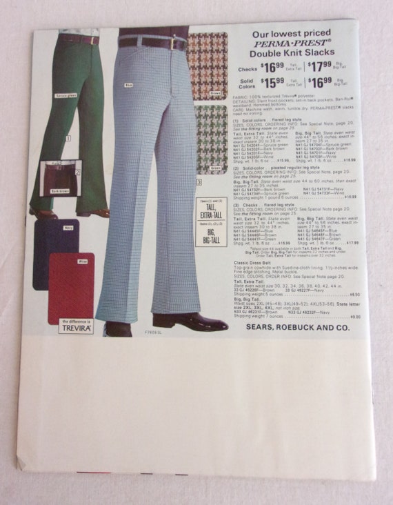 Vintage 1976 Catalog Menswear Sears Catalog Fall Winter Big