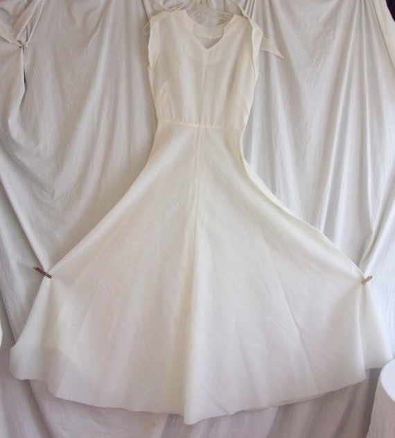 Vintage 1940s Dress White Seersucker Maxi Sheer N… - image 2