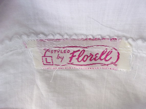 Vintage 1950s Camisole White Cotton with Eyelet M… - image 6