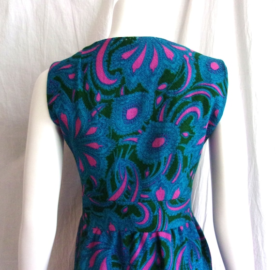 Vintage 1960s Mod Dress Paisley Print Wool Blend … - image 4