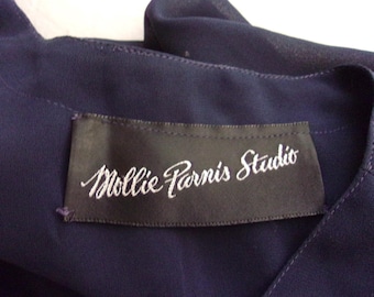 1970s Morty Sussman for Mollie Parnis Boutique Blue and Red Floral