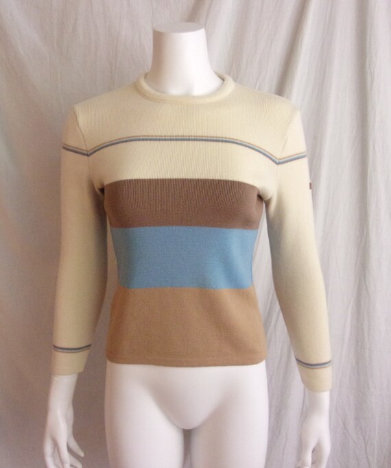 Vintage 1970s Sweater Striped Wool Pullover by Li… - image 3