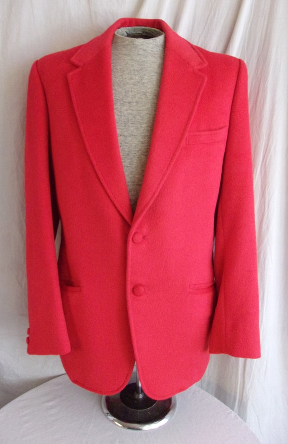 Vintage 1970s Sport Coat Mans Jacket Red Camel Ha… - image 8