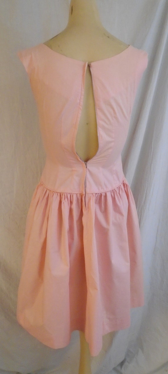 Vintage 1950s Dress Salmon Pink Full Skirt Summer… - image 6