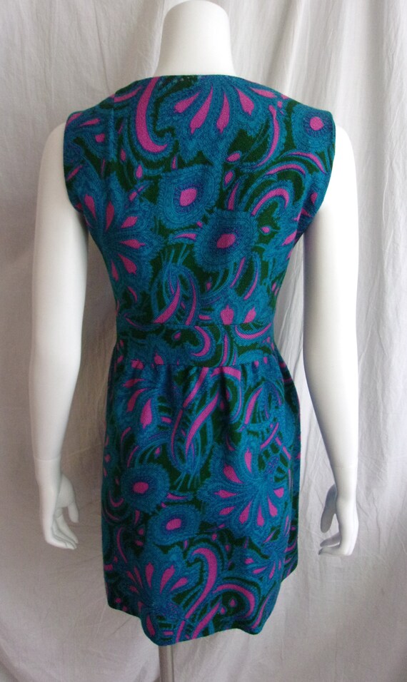 Vintage 1960s Mod Dress Paisley Print Wool Blend … - image 3