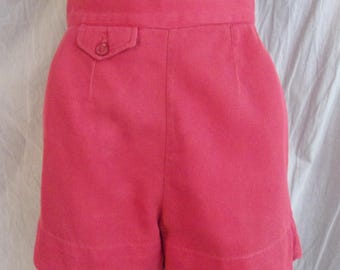 Vintage 1950s Shorts Soft Red Denim Metal Zipper Shorts Jantzen