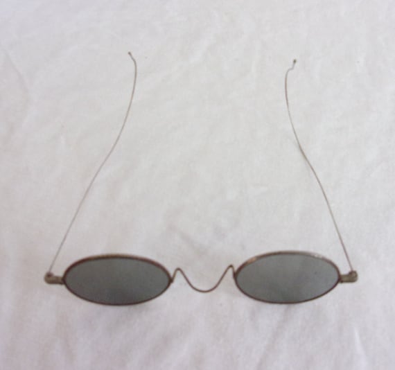 1910's Eyewear アンティーク vintage ヴィンテージ メガネ Vintage 1910s Wire Rim Sunglasses Grey Lenses Unisex - Etsy