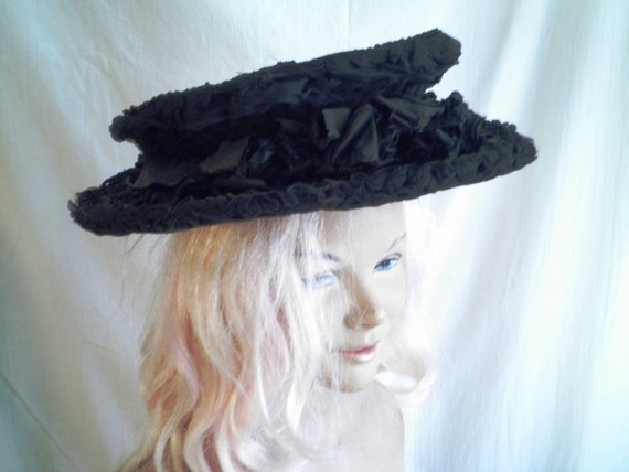 Vintage 1905 Hat Antique Edwardian Large Straw and
