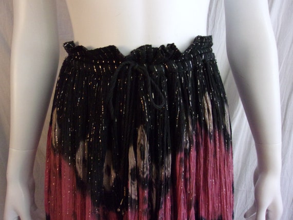 Vintage 1970s Maxi Skirt Pink and Black Tie Dye G… - image 6