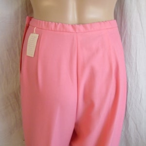 Vintage 1960s Pants Stirrup Pants Cigarette Pants NWT Deadstock Bright Pink image 3