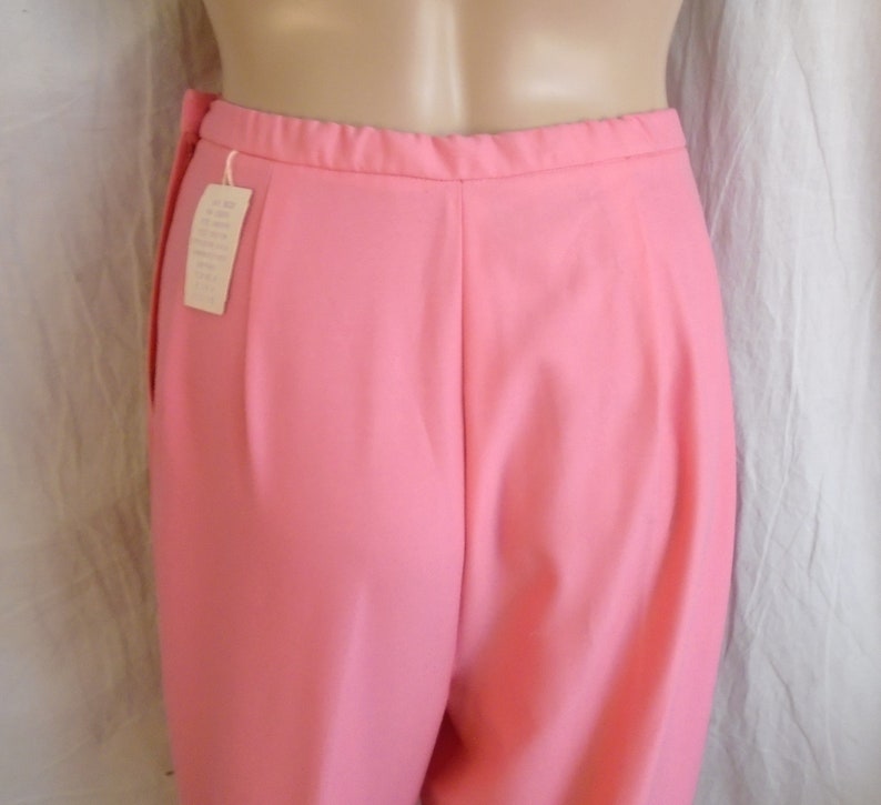 Vintage 1960s Pants Stirrup Pants Cigarette Pants NWT Deadstock Bright Pink image 3