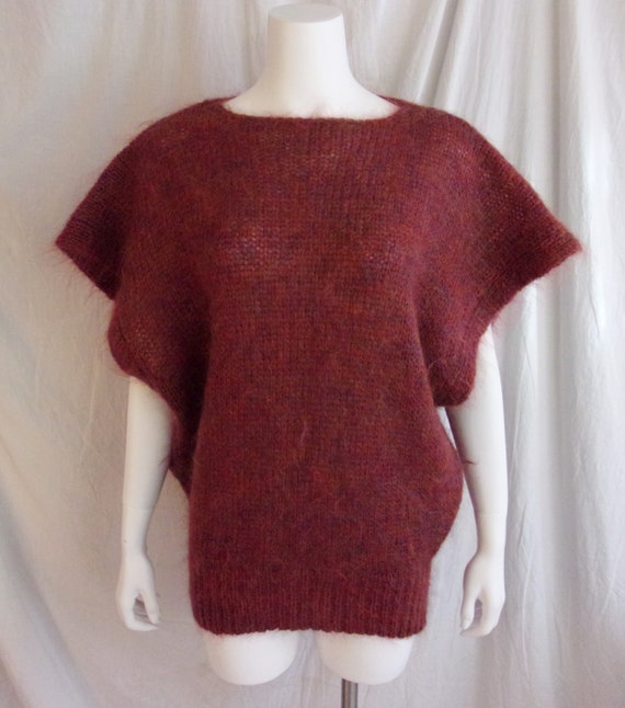 Vintage 1980s Sweater Mohair Blend Oversized Pull… - image 5