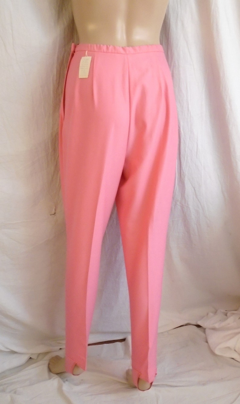 Vintage 1960s Pants Stirrup Pants Cigarette Pants NWT Deadstock Bright Pink image 2