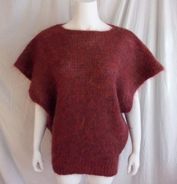 Vintage 1980s Sweater Mohair Blend Oversized Pull… - image 7