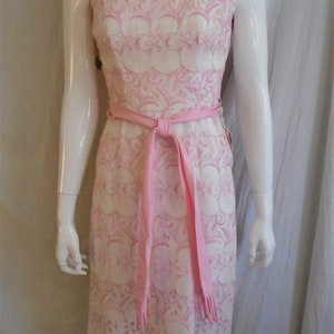 Vintage 1950s Dress Pink and White Embroidered Wiggle Dress - Etsy
