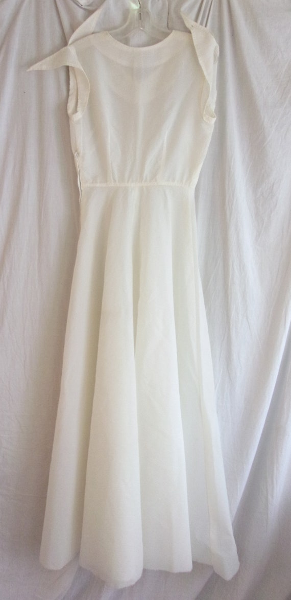 Vintage 1940s Dress White Seersucker Maxi Sheer N… - image 4