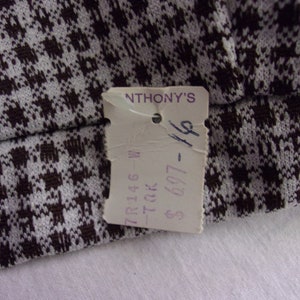 Pantalon vintage des années 1970 à carreaux marron et blanc flares NWT Deadstock M/L image 4