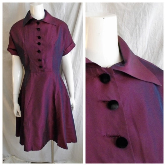 purple 1950s dress