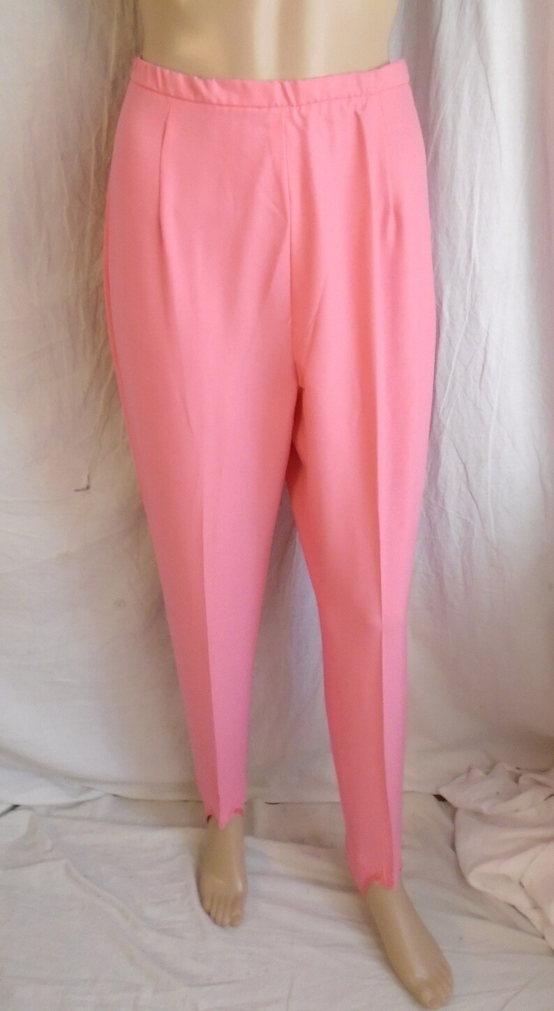 Vintage 1960s Pants Stirrup Pants Cigarette Pants NWT Deadstock Bright Pink image 5