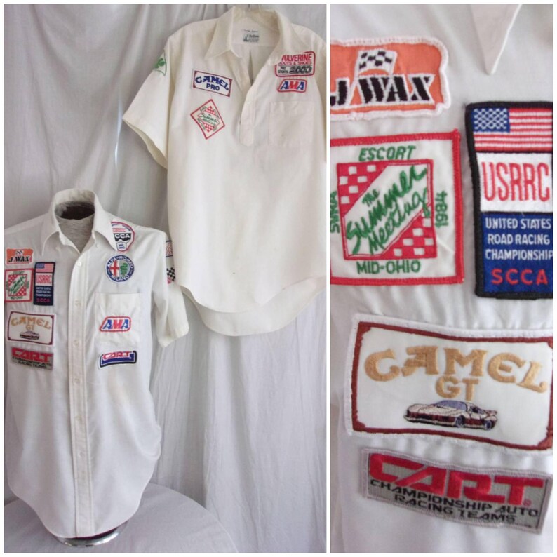 Vintage 1970s Racing Patch Shirts: Sports Car Club, Embroidered Patches ...
