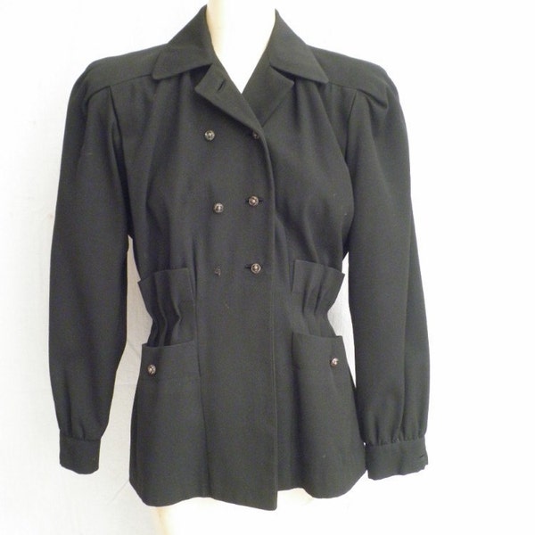 To Have and Have Not 1940s Fabulous 1940s Vintage Gabardine Suit Jacket Unusual Style