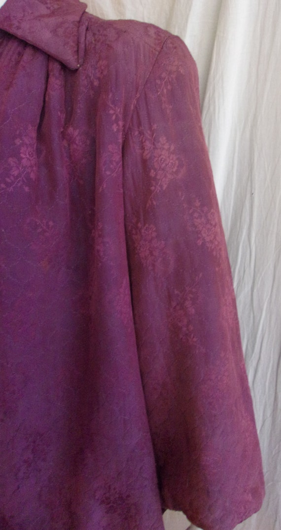 Vintage 1950s Jacket Purple Brocade Rayon Swing J… - image 4