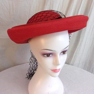 1950s Black Straw Hat - Etsy display picture 1
