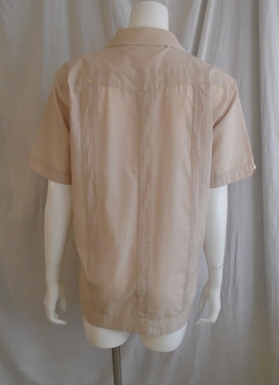 Vintage 1970s Shirt Mans Guayabera Summer Skirt L… - image 3