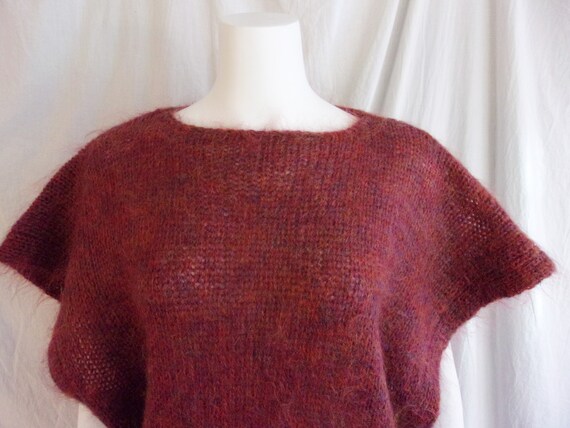 Vintage 1980s Sweater Mohair Blend Oversized Pull… - image 6