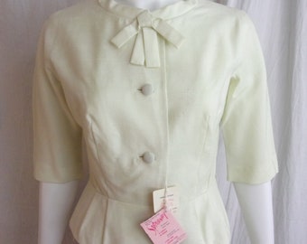 Vintage 1950s Suit Spring Suit Rayon Silk Blend NWT Deadstock Small