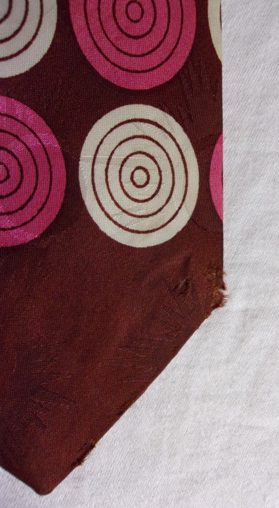 Vintage 1940s Necktie Wide Geometric Print Bellyw… - image 4