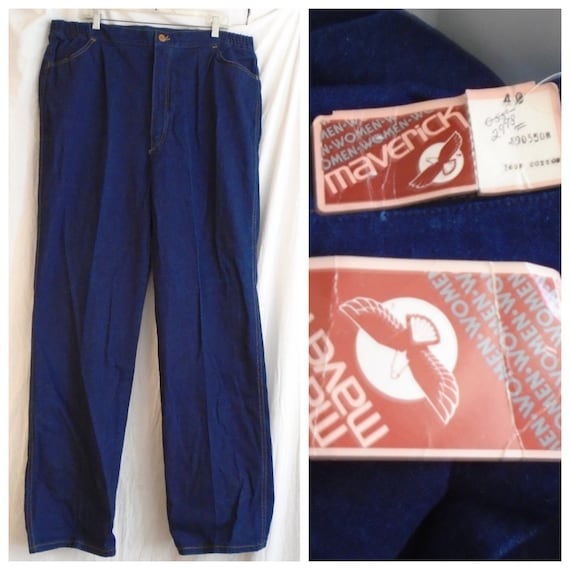 Vintage 1970s Jeans XL Size Deadstock Maverick Bra