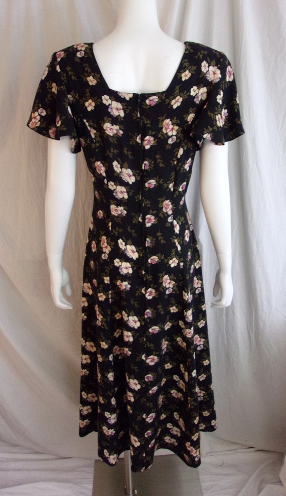 Vintage 1980s Dress Floral Rayon Day Dress 1980s … - image 2