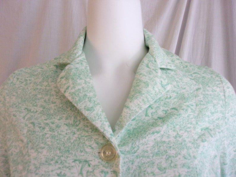 Vintage 1960s Blazer Shrunken Fit Jacket Sailboat Toile Print Small image 3