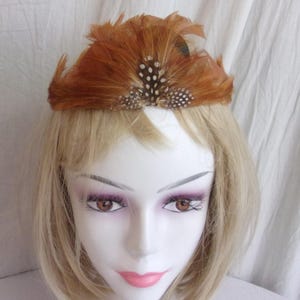 Vintage 1970s Feather Headband Flapper Style Adjustable