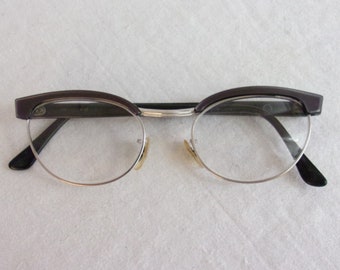 Vintage 1960s Eyeglasses Black/Grey Frames Nerd Chic Unisex