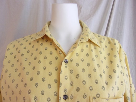 Vintage 1980s Shirt Yellow Preppy Oxford Shirt wi… - image 5
