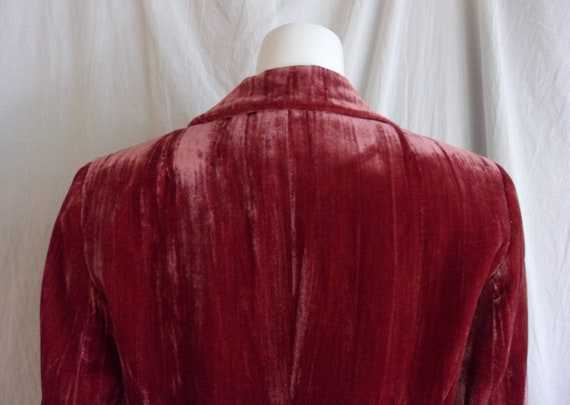 Vintage 1980s Panne Velvet Jacket Dusky Raspberry… - image 5