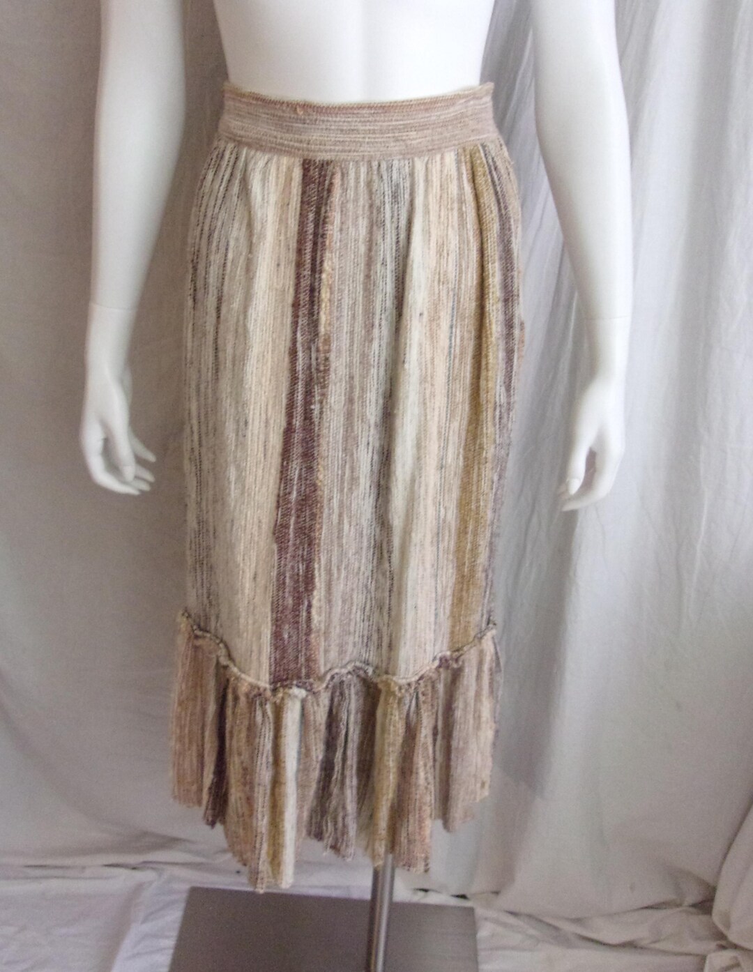 Vintage 1970s Wrap Skirt Rag Rug Style Woven Fabric XS - Etsy
