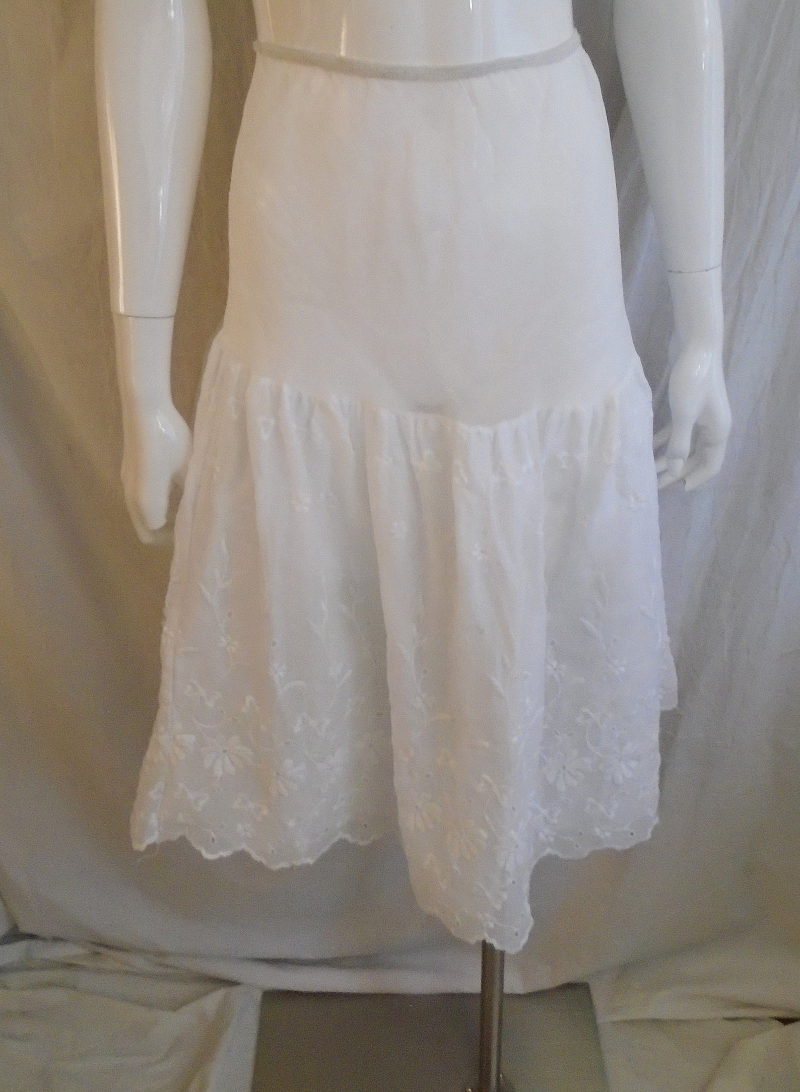 Vintage 1950s Petticoat White Embroidered Organdy Half Slip | Etsy