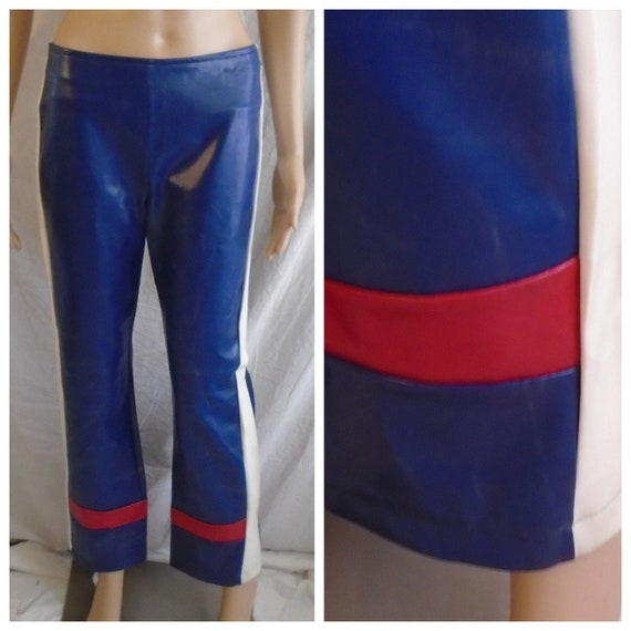Pantalon vinyle bleu sale