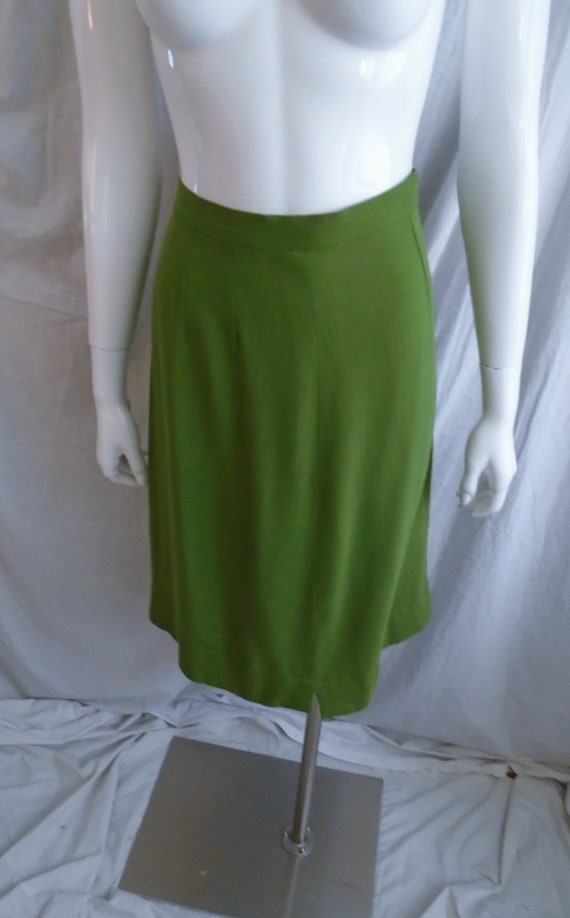 Vintage 1960s Suit Olive Dress Linen Mod Skirt Su… - image 4