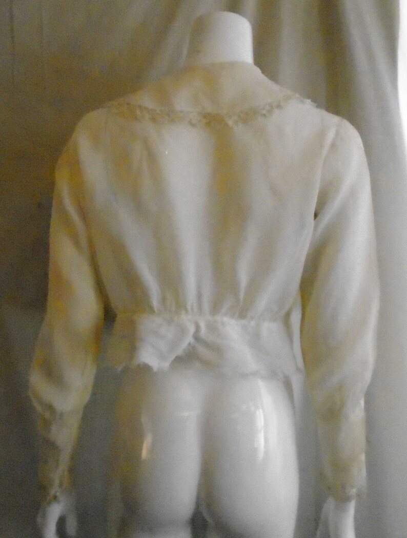 Vintage 1910/'s Blouse Edwardian White Blouse with Crochet 40 Bust