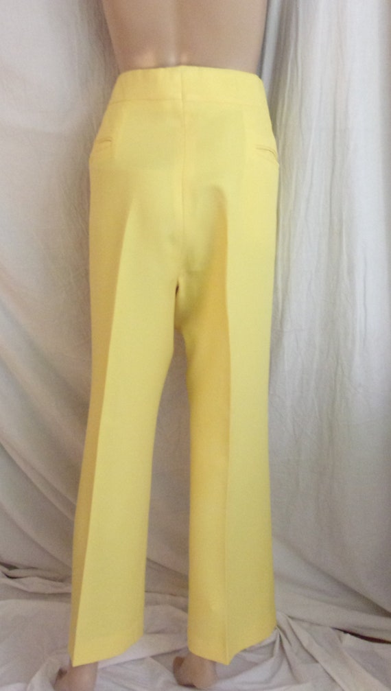 Vintage 1970s Pants Bright Yellow Izod Polyester … - image 2